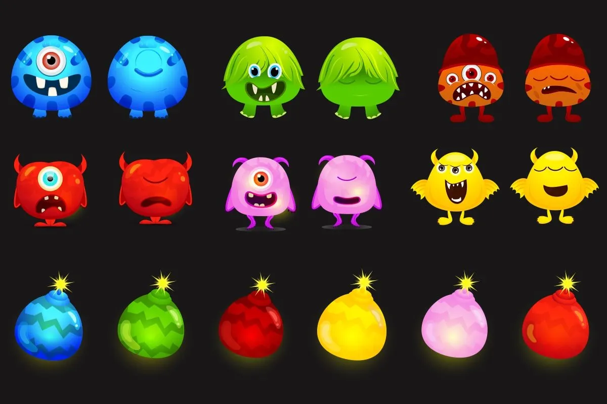 Real-Monster-saga-characters-bombs